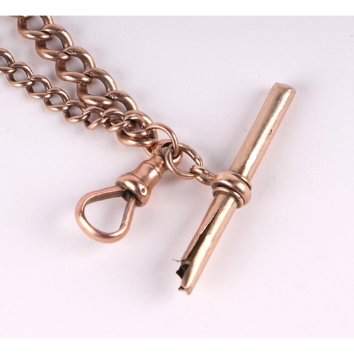 789 - A 9ct gold Albert watch chain, 20g, 30cms long.