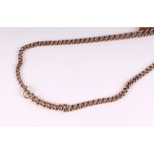 789 - A 9ct gold Albert watch chain, 20g, 30cms long.