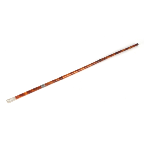 85 - A Royal Warwickshire Regiment military bamboo swordstick, overall 90cms long, blade length 60cms.