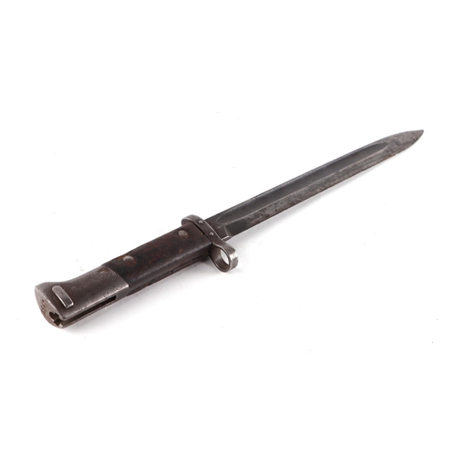 90 - A Czechoslovakian Mauser VZ .24 bayonet with metal scabbard, 45cms long.