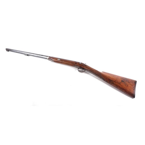 94 - A 19th century single barrel percussion cap sporting rifle with smooth bore, walnut stock and engrav... 