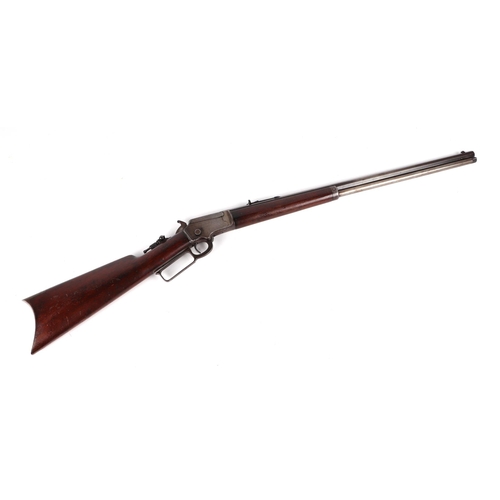 105 - A late 19th century Marlin .41 rifle, the 60cm steel barrel impressed 'Marlin Firearms Co., Newhaven... 