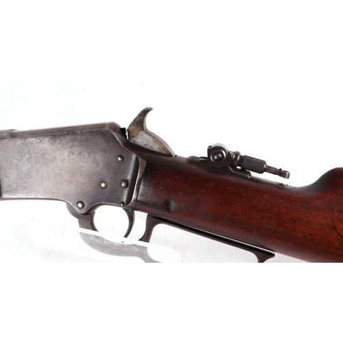 105 - A late 19th century Marlin .41 rifle, the 60cm steel barrel impressed 'Marlin Firearms Co., Newhaven... 