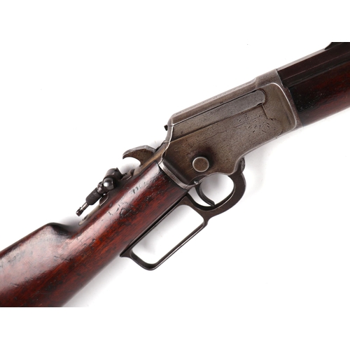 105 - A late 19th century Marlin .41 rifle, the 60cm steel barrel impressed 'Marlin Firearms Co., Newhaven... 