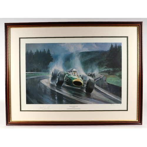 16 - After Alan Fearnley - Heading For Victory - limited edition print to commemorate Jack Brabham's firs... 