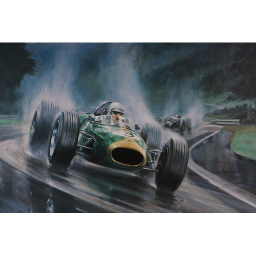 16 - After Alan Fearnley - Heading For Victory - limited edition print to commemorate Jack Brabham's firs... 