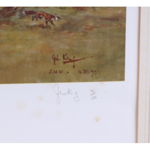 178 - After John King - Hunting Scene - limited edition coloured print 17/350, signed in pencil to the mar... 