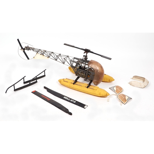 19 - James Bond interest: A scale model of a Bell 47G Helicopter, believed to have been built by D Niemen... 