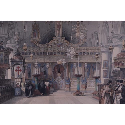 205 - After David Roberts RA RBA (1796-1864) - Chapel of the Convent of St Catherine - hand coloured litho... 