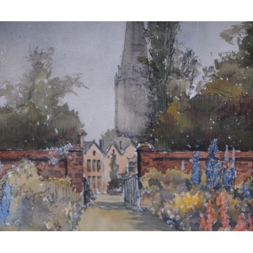 207 - 20th century British school - The North Chancery Garden, The Close, Salisbury 1980 - watercolour, ti... 