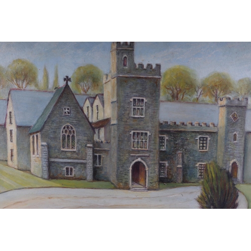 212 - J H Timberlake (mid century British) - Manor House - signed & dated 1952 lower right, oil on board, ... 