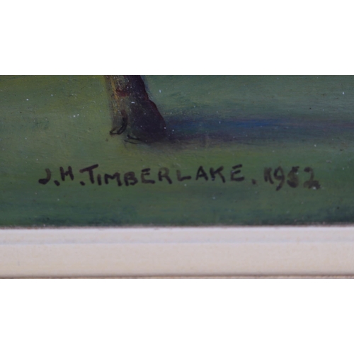 212 - J H Timberlake (mid century British) - Manor House - signed & dated 1952 lower right, oil on board, ... 