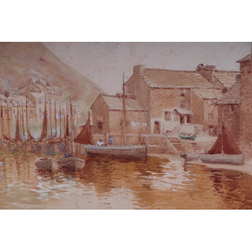 213 - Early 20th century school - Harbour Scene - indistinctly signed lower left, watercolour, framed & gl... 