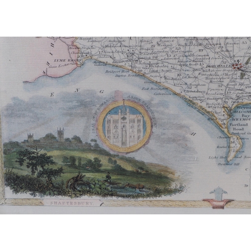 219 - After Thomas Moule - a modern map of Dorsetshire; together with two similar maps - Westmoreland and ... 