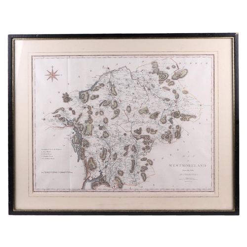 219 - After Thomas Moule - a modern map of Dorsetshire; together with two similar maps - Westmoreland and ... 