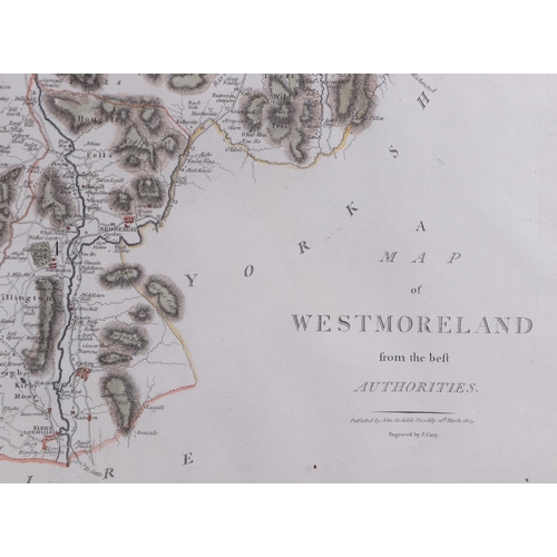 219 - After Thomas Moule - a modern map of Dorsetshire; together with two similar maps - Westmoreland and ... 