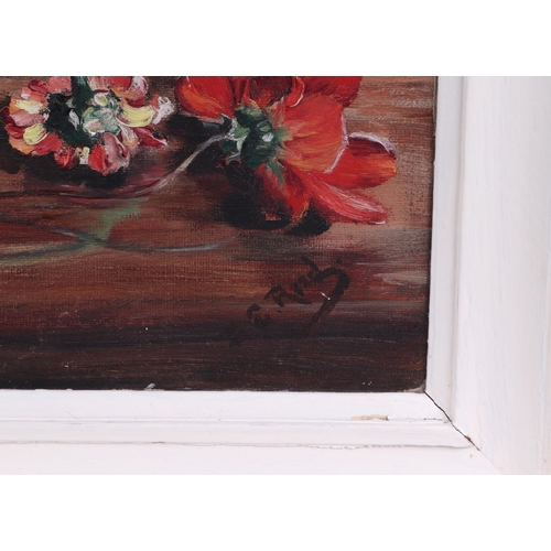 231 - B E Reed (modern British) - A Few Garden Flowers - still life, oil on artists board, signed lower ri... 