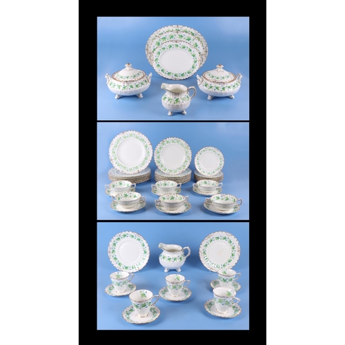 296 - A Royal Crown Derby Medford (Burford) part dinner service to include tureens and covers, meat plates... 