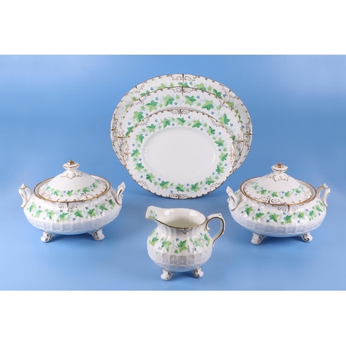 296 - A Royal Crown Derby Medford (Burford) part dinner service to include tureens and covers, meat plates... 