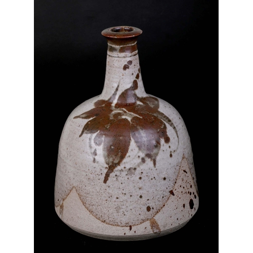 308 - A Studio Pottery mallet form vase with slipware glaze decoration, impress mark to side of base, appr... 