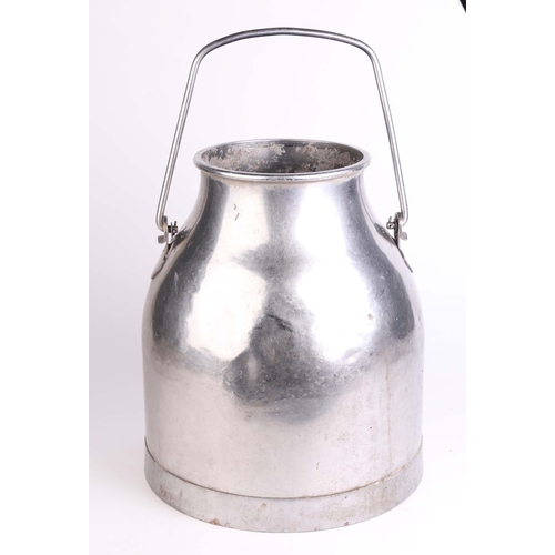 377 - A vintage stainless steel milk churn / parlour bucket, 35cms high.