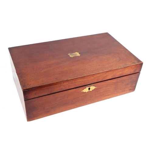 419 - A 19th century mahogany writing slope with fitted interior, 40cs wide.