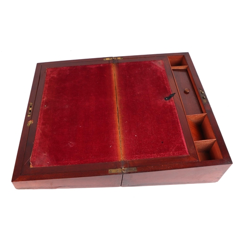 419 - A 19th century mahogany writing slope with fitted interior, 40cs wide.