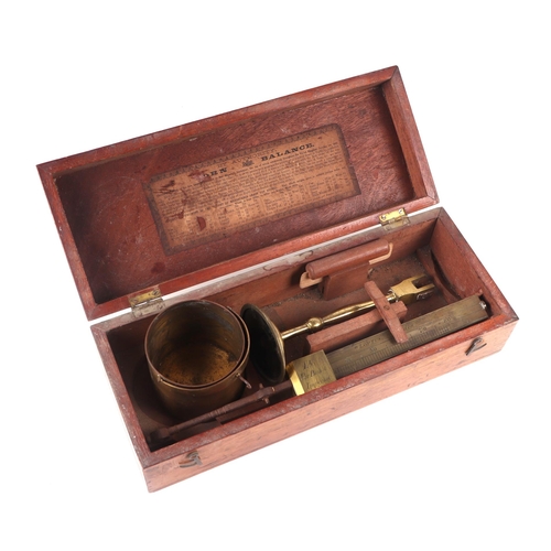 447 - A Loftus of London set of brass corn scales, in original mahogany box.