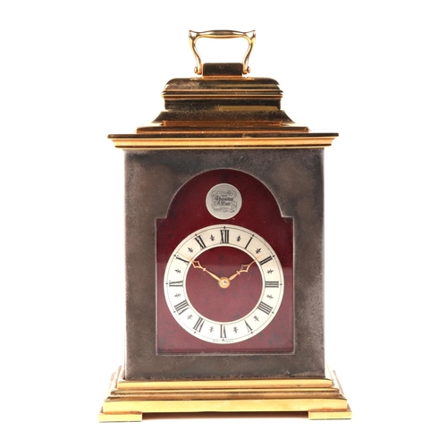 472 - A Thwaites & Reed miniature Grant bracket clock and bracket, 15cms high.