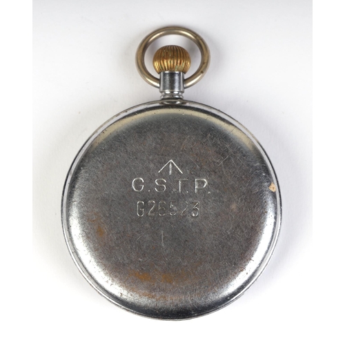 473 - A silver cased open faced pocket watch, the silvered dial with Roman numerals and subsidiary seconds... 