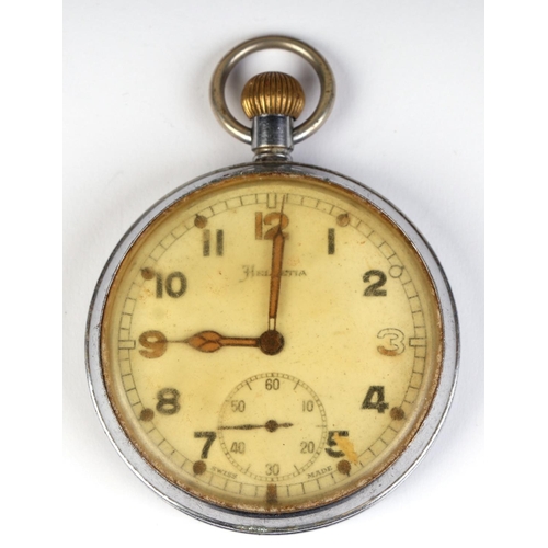 473 - A silver cased open faced pocket watch, the silvered dial with Roman numerals and subsidiary seconds... 