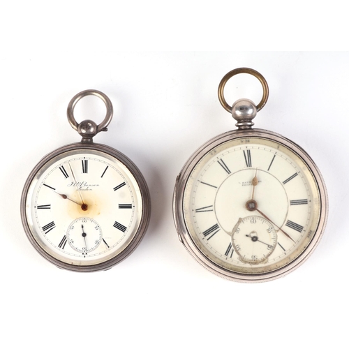 484 - An early 20th century silver cased open faced pocket watch, the white enamel dial with Roman numeral... 