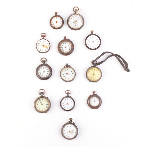 489 - A group of nine steel cased open faced pocket watches (for spares or repair) (9).