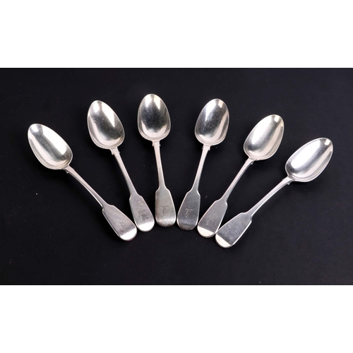 511 - A set of six George IV silver tablespoons, London 1828, 472g.