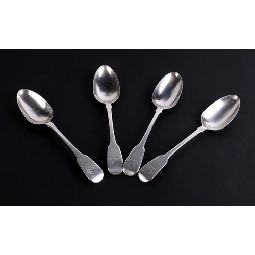 513 - A set of four George IV silver tablespoons, London 1829, 311g.