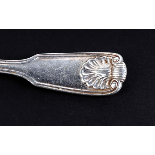 519 - A set of six fiddle, thread and shell pattern silver forks, London 1852, 367g.