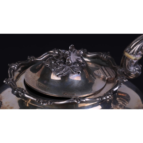 551 - An early Victorian four-piece silver tea set, initialled, London 1846 and maker's mark for Samuel Ha... 