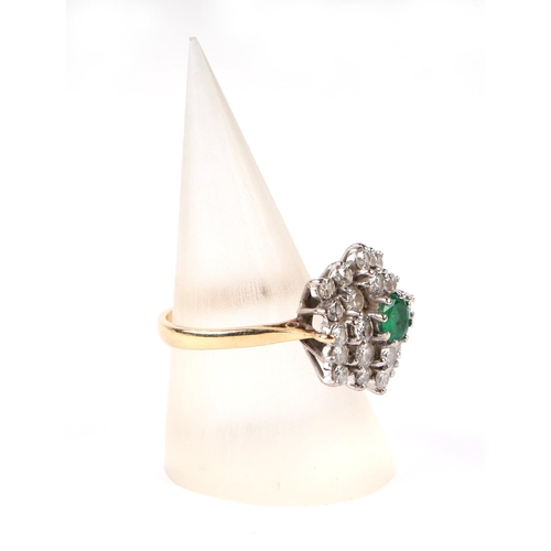 597 - An 18ct gold emerald and diamond cluster ring, approx UK size M, 5.1g; together with a 1988 Jeweller... 