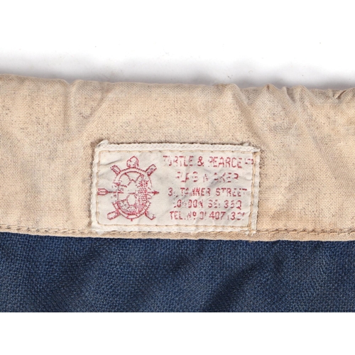 71 - An original early 1950s RAF Royal Air Force cotton flag by Turtle & Pearce. The sewn makers label on... 