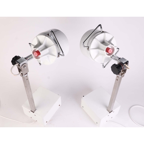 732 - A pair of modern design industrial type lamps, 58cms high (2).