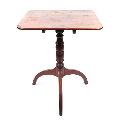 766 - A 19th century mahogany tilt-top occasional table with turned column and tripod base, 61cms wide.