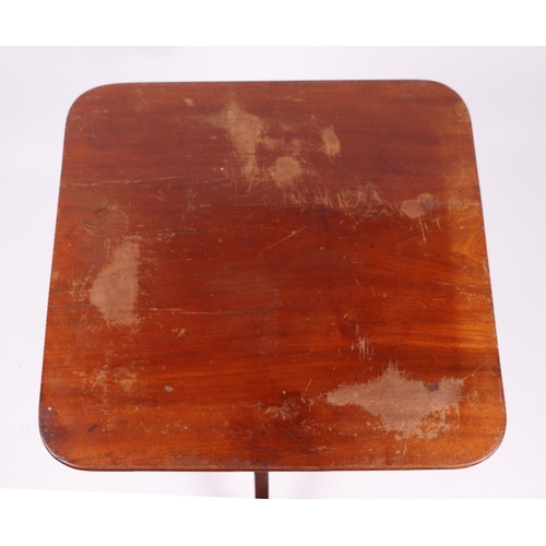 766 - A 19th century mahogany tilt-top occasional table with turned column and tripod base, 61cms wide.