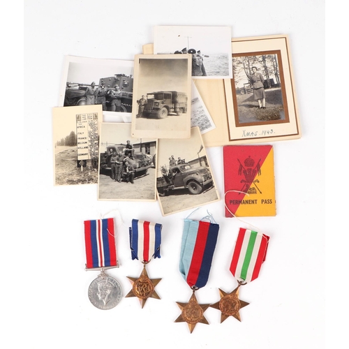 89 - A WWII medal group of 39/45 Star, Italy Star, France & Germany Star & War Medal together with a XII ... 