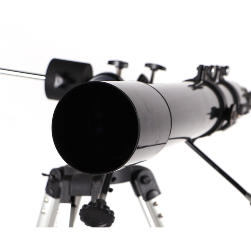 453 - A Celestron Firstscope 80EQ F-900mm F/11 model 21086 telescope on tripod.