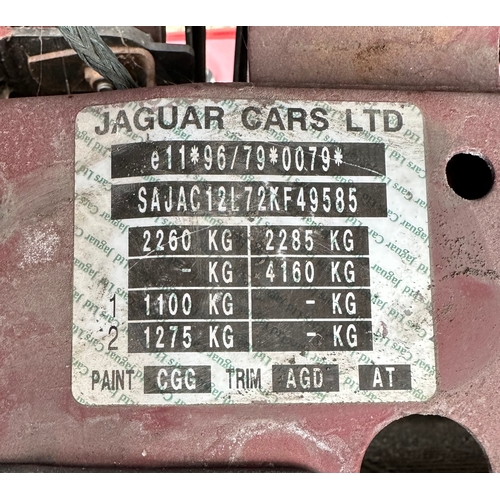 44 - A 2002 Jaguar XJ V8 Sport Automatic, registration no. H11 KMK, chassis no. SAJAC12L72F49585, engine ... 