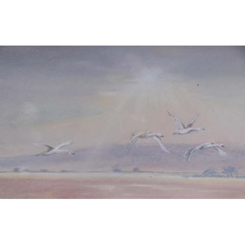 166 - Jean Batten (modern British) - Take Off - swans in flight, signed & dated 2001 lower right, pastel, ... 