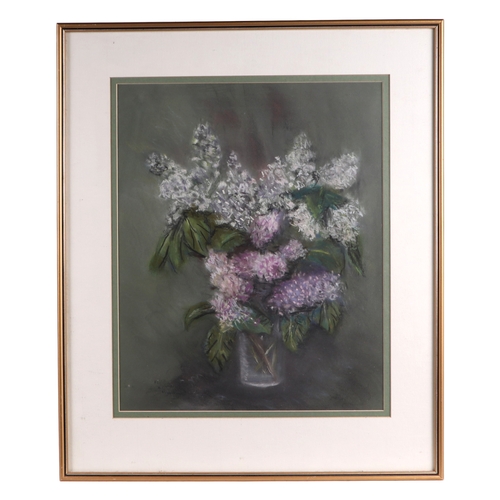 232 - MaClain- Burrow (modern British) - Lilac - pastel, framed & glazed, 31 by 39cms.