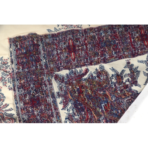 122 - A vintage Kashmiri Paisley square piano shawl, approx 165 by 165cms.