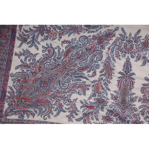 122 - A vintage Kashmiri Paisley square piano shawl, approx 165 by 165cms.