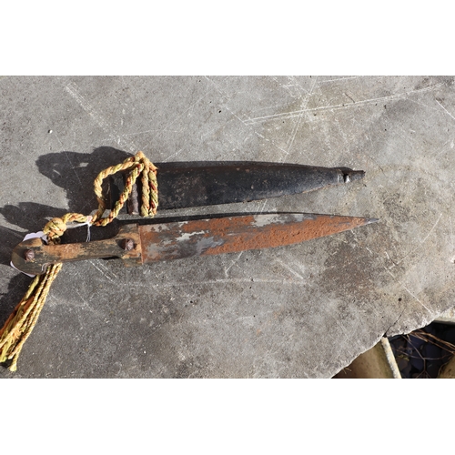 102 - A Middle Eastern dagger with horn handle, 42cms long.